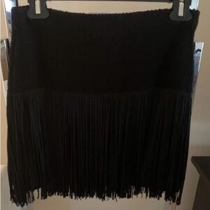 Ella Moss Black Fringe Mini Skirt